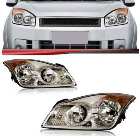 Farol Ford Fiesta 2008 2009 2010 Máscara Cromada